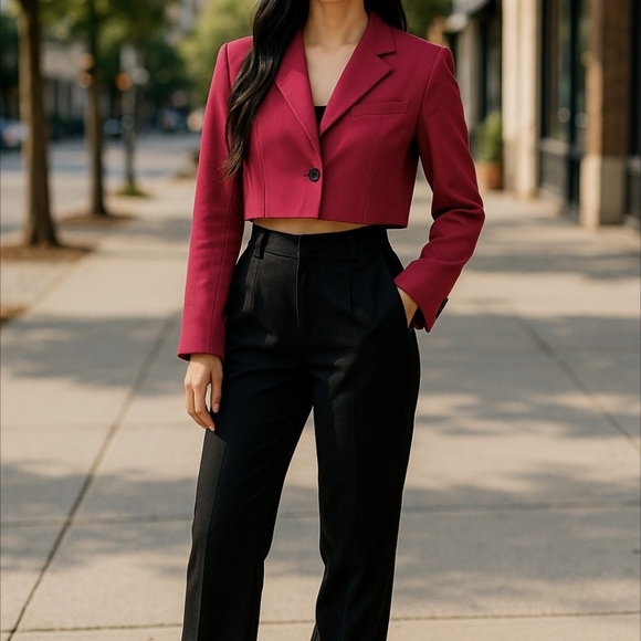 NWT ZARA ,Elegant Pink Cropped Blazer. Size XS - Picture 10 of 10